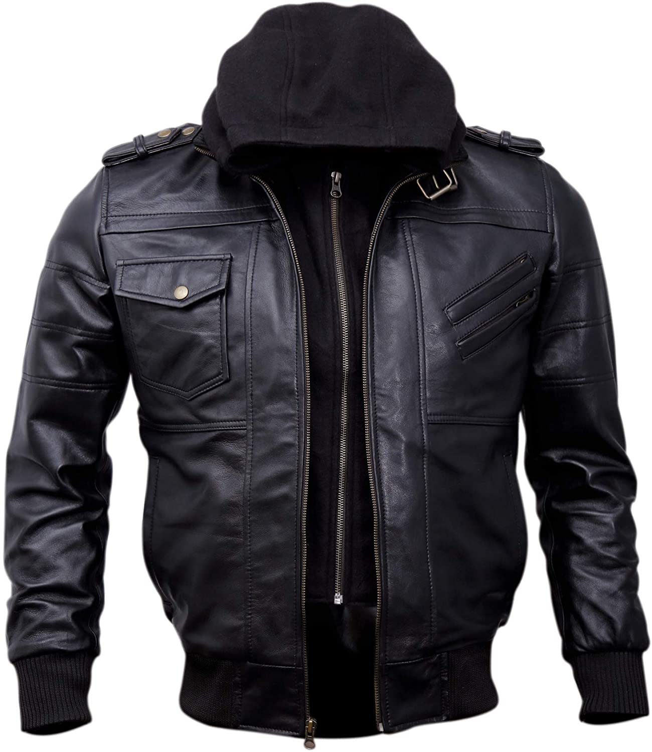 Leather Jacket with hood